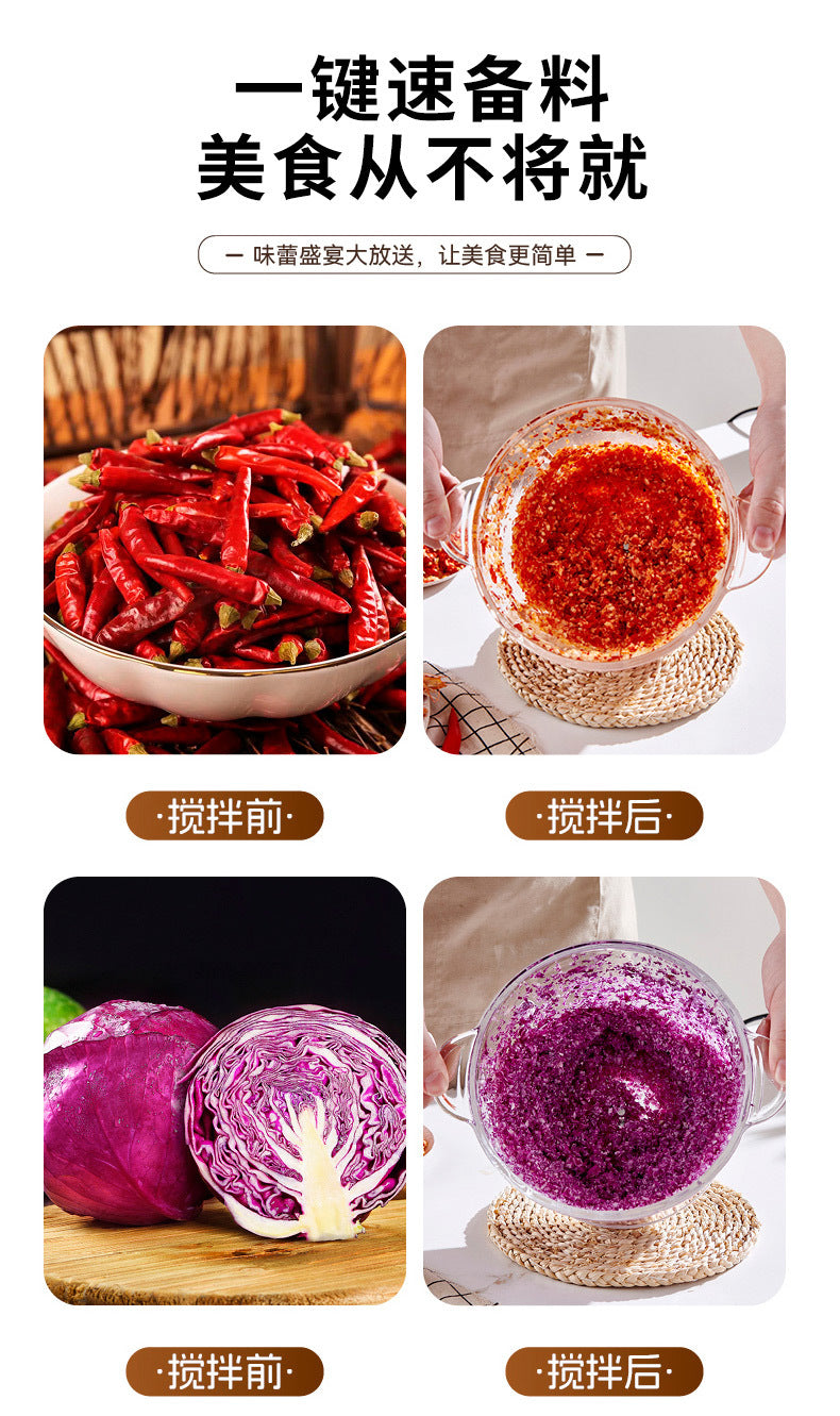 Household Electric Meat Grinder Kitchen Convenient Vegetable Chopper Meat Mincer Blender Manufacturer Supply Visual Glass Food Processor