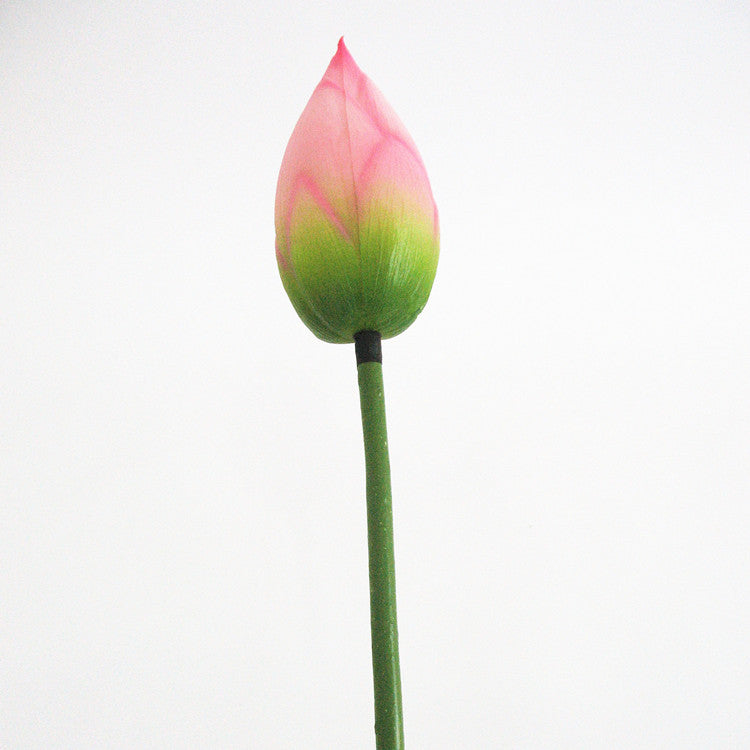 PU Lotus Leaf with Stem Artificial Lotus Leaf Lotus Bud Lotus Pod Chinese Countryside Style Buddhist Hall Decorative Flower Directly from Manufacturer