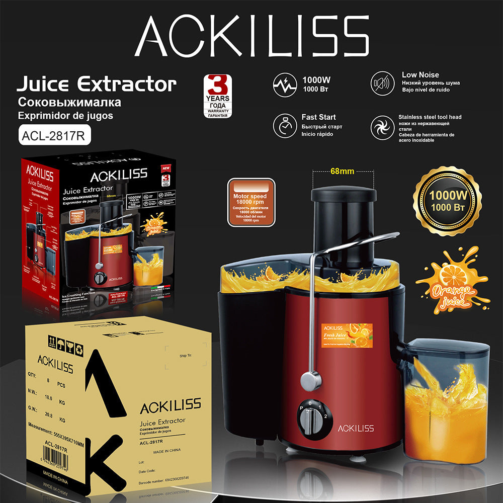 American Standard110V European Standard Cross-Border Household Pulp Separator Electric Fully Automatic Fruit Juicer Original Juice Machine Juice Extractor