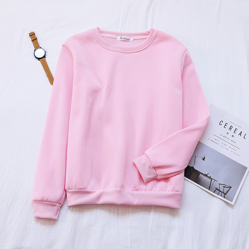Base Layer Sweatshirt for Women, Autumn and Winter Loose Fit Lazy Style Hoodless Jacket, Thickened Couple Style, Korean Version, Class Uniform Wholesale