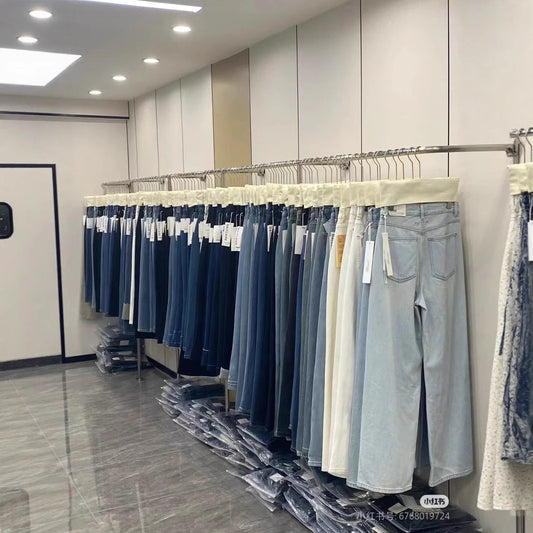 Tencel Wide-Leg Jeans for Women2025Summer Floor-Length Thin Ultra-Soft Loose Slimming Draped High-Waisted Straight Pants