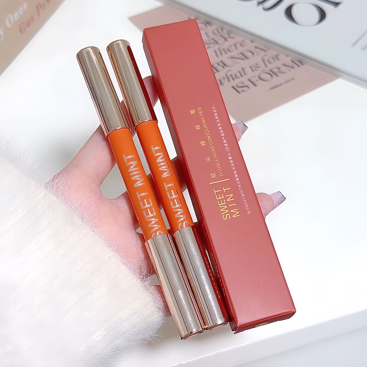 sweet mint Double-Ended Contour Pen Matte Brightening Face Shadow Nose Shadow Highlight Contour All-in-One Stick for Women2542