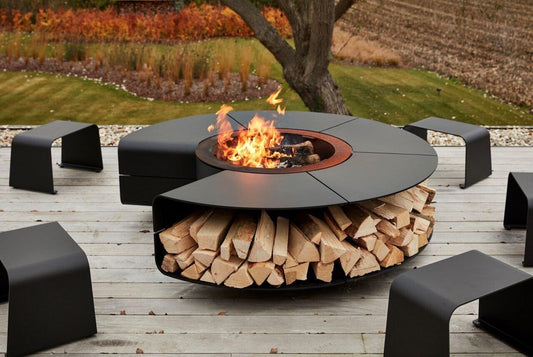 Courtyard Fire Pot Garden BBQ Table Outdoor Furniture Home Barbecue Grill Iron Art Fire Pit Bonfire Stove