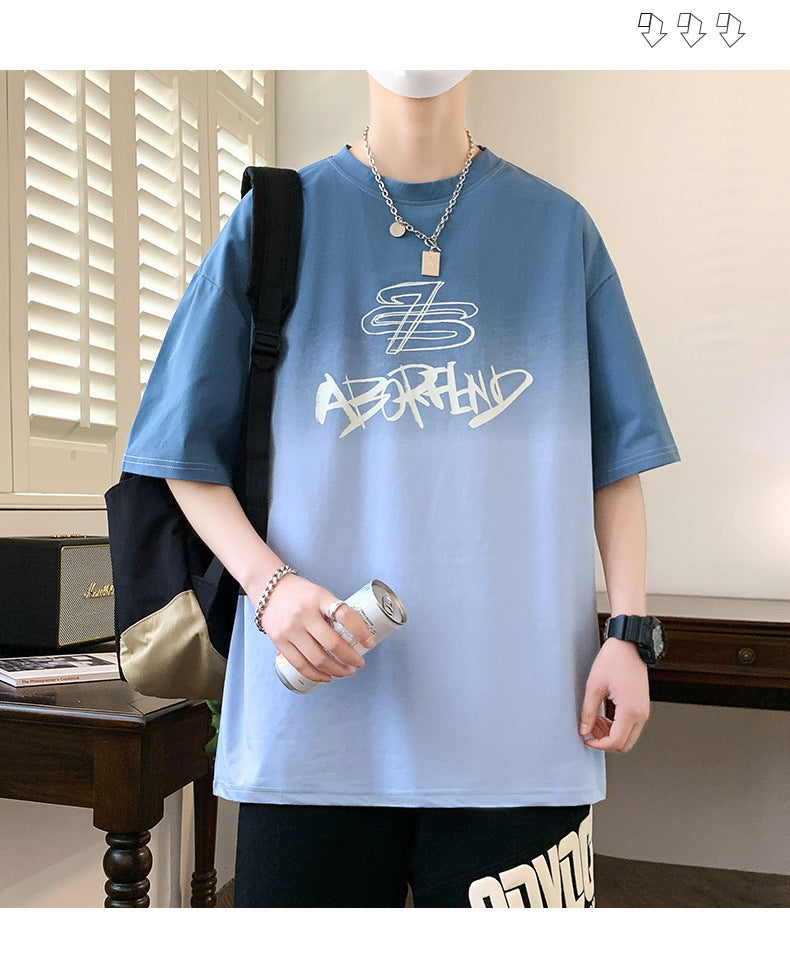 Youth Summer Ice Silk Short Sleeve t T-shirt for boys in summer2025New style junior high and high school student short-sleeve tops