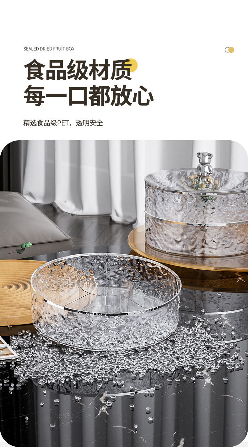 Dried Fruit Plate New Model for Living Room Coffee Table Home Use Light Luxury High-end Exquisite Compartmented Nut Candy Box Snack Display Tray
