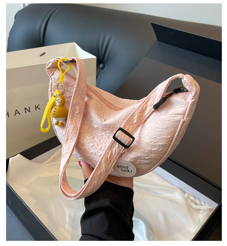 Cute and Versatile Niche Canvas Small Bag for Women2023New Women's Bag Korean Version Crossbody Bag Fashion Single Shoulder Dumpling Bag