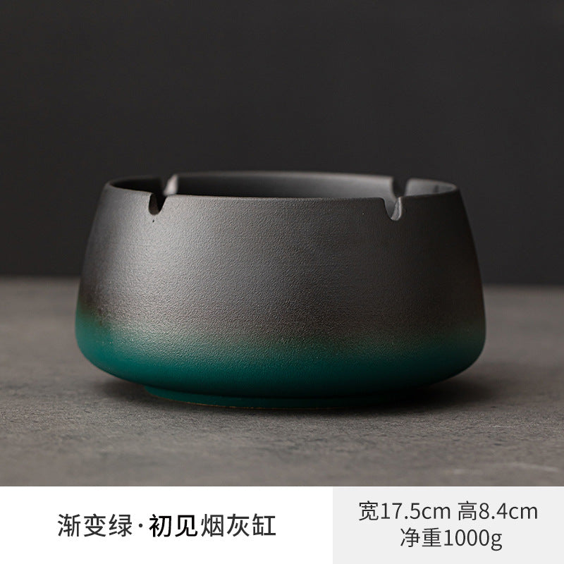 Large Ashtray Creative Personality Ceramic Ashtray Home Retro Chinese Style Living Room Light Luxury Office Trendy Ashtray