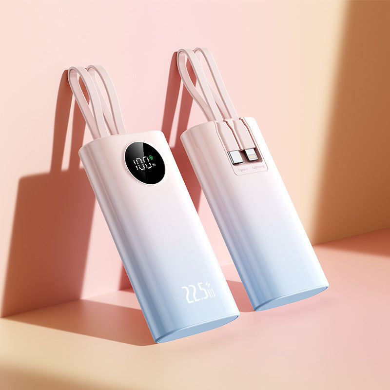 22.5W Fast Charging Mobile Power Supply10000mAh High Capacity Mini with Cable PD20W Two-Way Fast Charging Power Bank