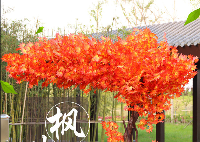 Artificial Red Maple Tree Maple Leaf Tree Indoor and Outdoor Decoration Maple Leaf Fake Tree Square Exhibition Hall Park Hotel Scene Layout Tree