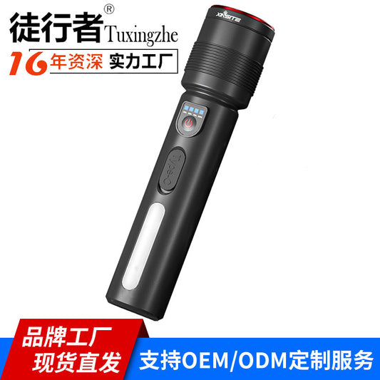 Cross-border Hot-Selling White Laser High-Intensity Side Light COB Zoom Long-Range Multi-Function Flashlight