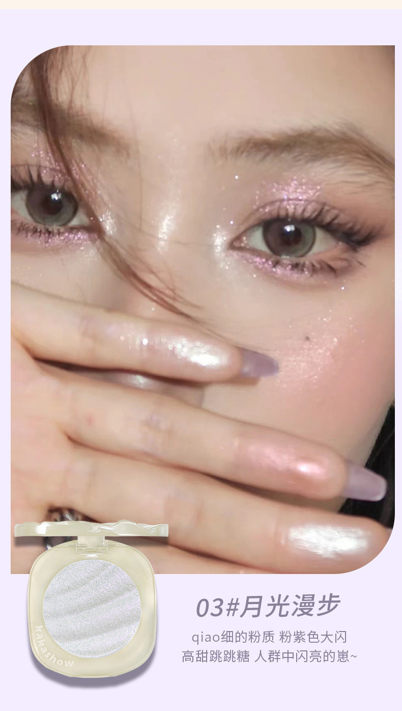 kakashow Shimmer Highlighter Powder Face Brightening 3D Pearlescent Polarized Fine Shimmer Student Contouring Mashed Potato Highlighter