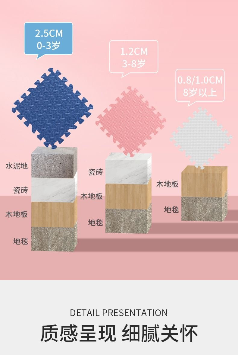 Baby Crawling Mat Large Size Odorless Foam Floor Mat Dormitory Bedroom Interlocking Floor Mat Children's Crawling Mat Plush Carpet