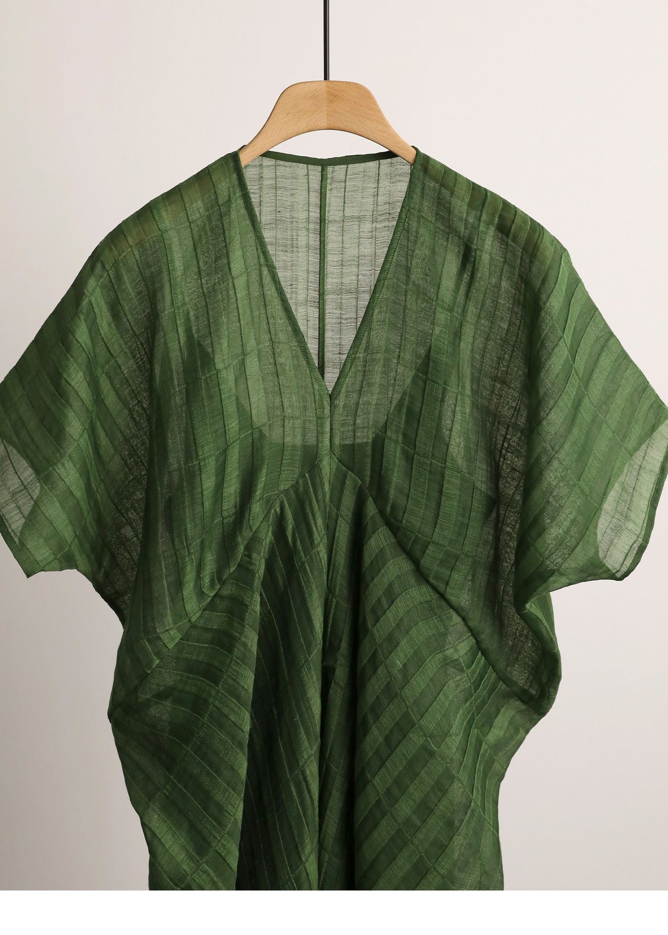 Spot Goods Gracefully Entering_Tencel Linen Blend Three-Dimensional Ribbed Texture Cocoon Design Dress2024Skirt