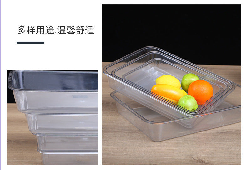 Acrylic Transparent Square Plate Cold Dish Display Plate Commercial Deli Stall Tray Rectangular Food Plastic Square Plate