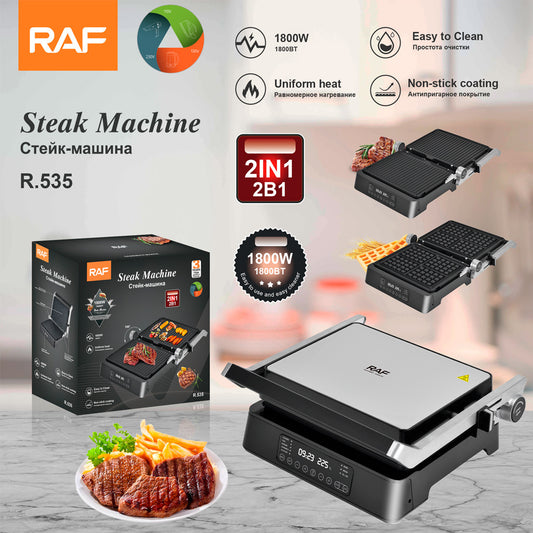 EU UK Cross-Border 2-in-1 Steak Maker Sandwich Maker Waffle Maker Detachable Smart Display Breakfast