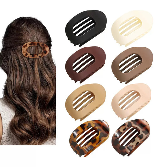 Cross-Border New Hot-Selling Flat Oval Hair Clip Duckbill Clip Strong Grip Back of Head Hair Bun Simple Clip Hair Accessory