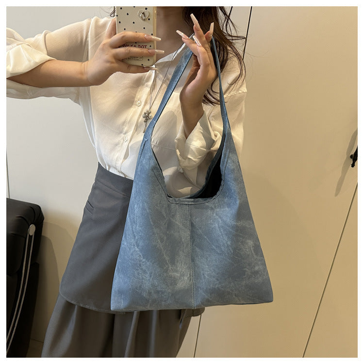 European and American Style Large Capacity Women's Bag2025Summer New Fashionable Single Shoulder Tote Bag Casual Underarm Bag