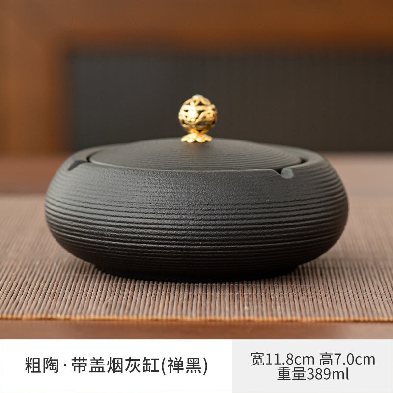 Large Ashtray Creative Personality Ceramic Ashtray Home Retro Chinese Style Living Room Light Luxury Office Trendy Ashtray