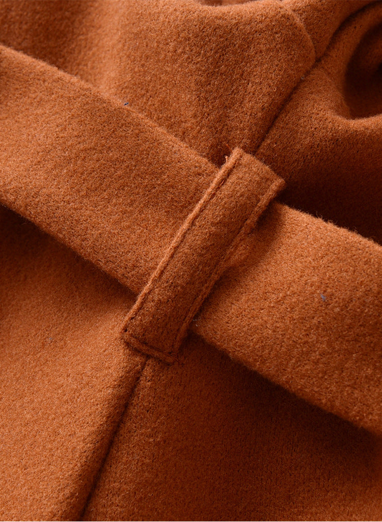 Cross-Border E-commerce Children's Coat Autumn Girls' Bow Thickened Korean Style Mid-Length Woolen Coat Manufacturer Wholesale