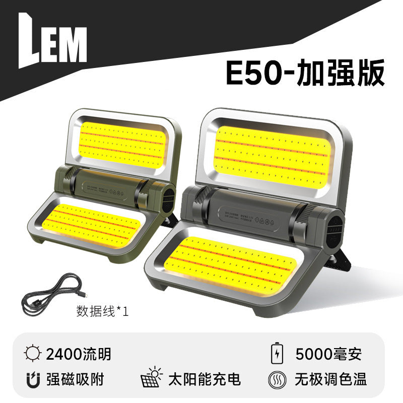 LEM Outdoor Camping Lantern Rechargeable Long Battery Life Solar Emergency Light Home Power Outage Backup Magic Lighting Lamp