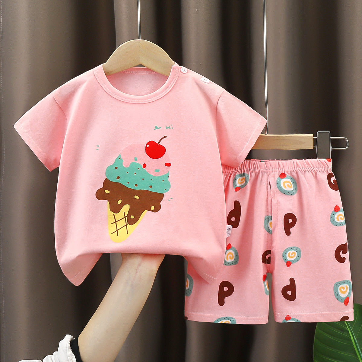 Children's Summer Short Sleeve Set a Cotton-like Boys' and Girls' Clothing t T-shirt Baby Summer Clothing2025Children's Clothing