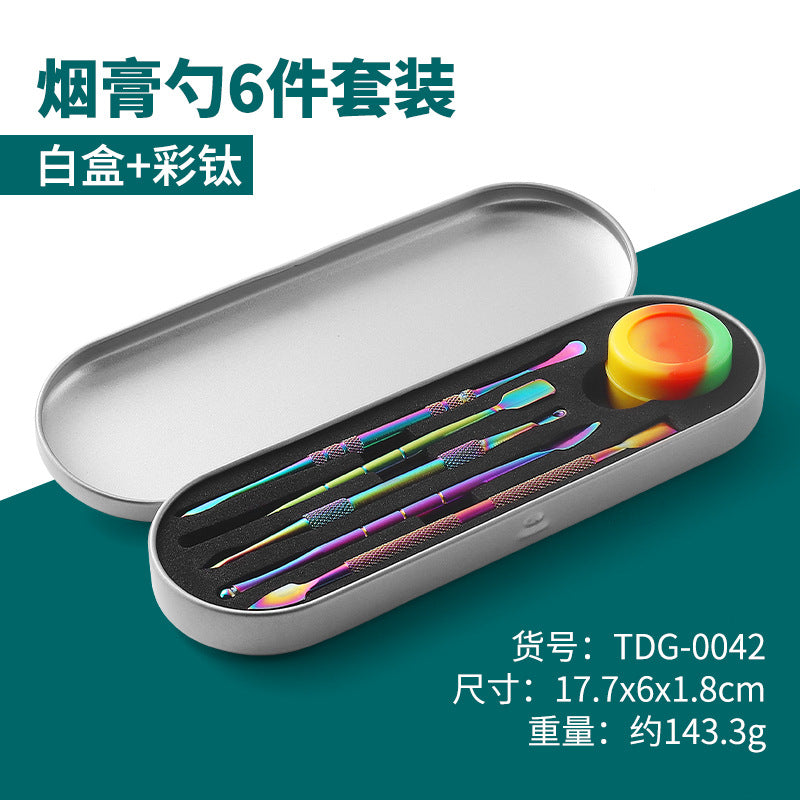 Manufacturer Wholesale Stainless Steel Tobacco Spoon Set Cleaning Pipe Tools Carving Tools Tobacco Spoon Tools Cross-Border In Stock