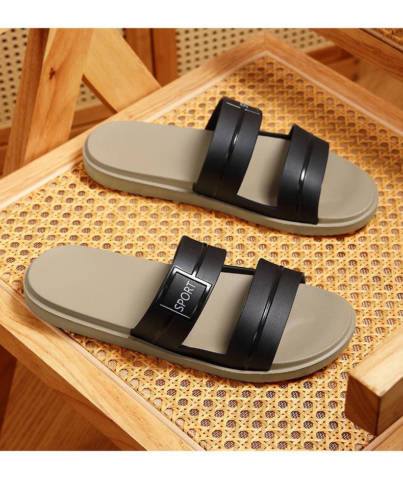 Summer New Style One-Word Slippers Bathroom Non-Slip High-End Indoor Home Outdoor Fashion Casual Swimming Beach Men
