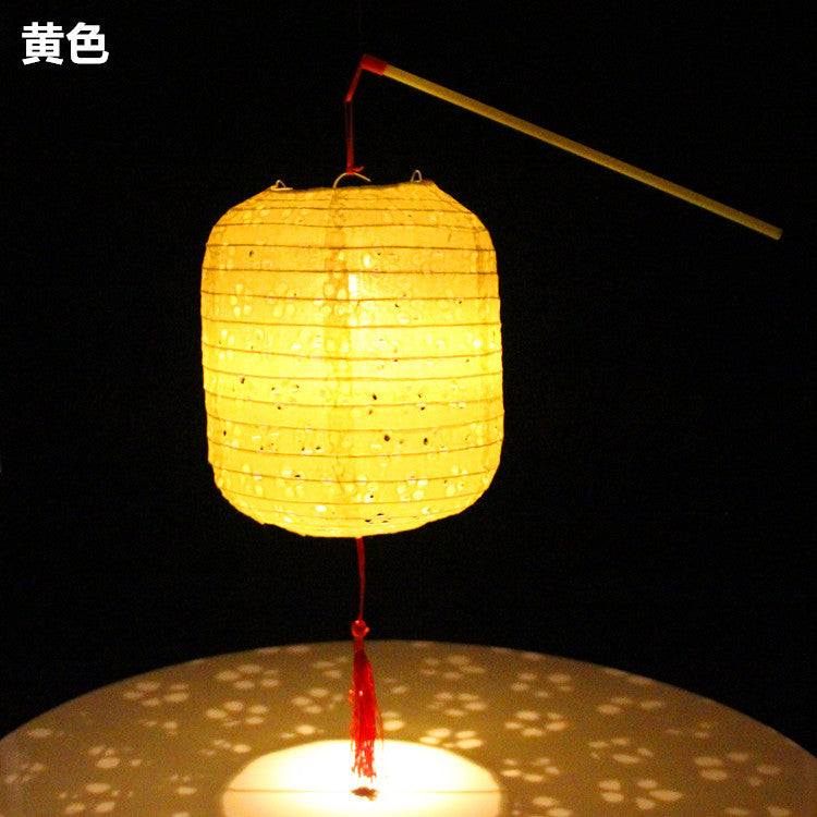 Children's Dance Lantern Festival Stall Handheld Glowing Winter Melon Hollow Paper Lantern Hanfu Photography Prop Ancient Style Lantern