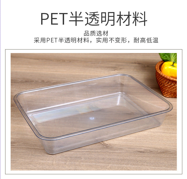 Acrylic Transparent Square Plate Cold Dish Display Plate Commercial Deli Stall Tray Rectangular Food Plastic Square Plate