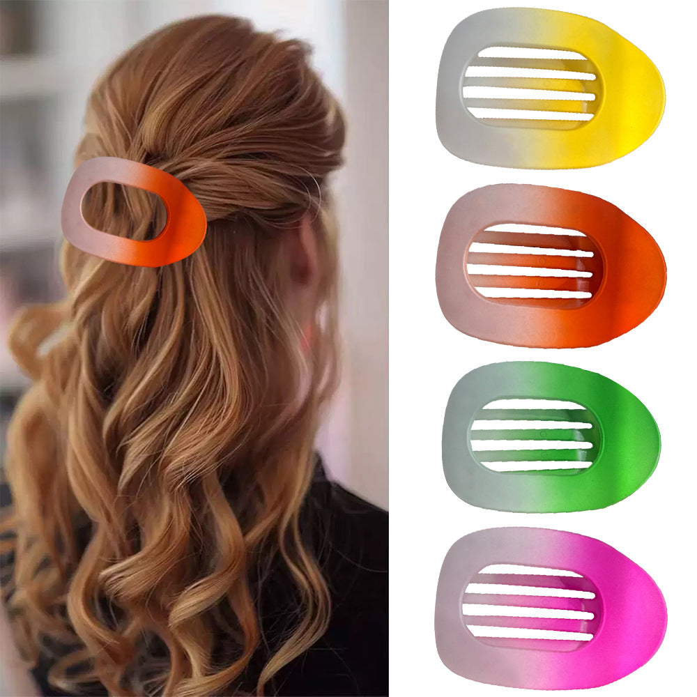 Cross-Border New Hot-Selling Flat Oval Hair Clip Duckbill Clip Strong Grip Back of Head Hair Bun Simple Clip Hair Accessory