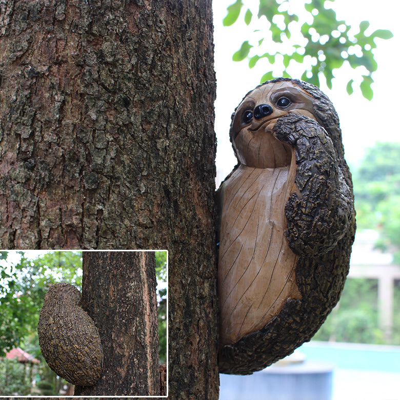 Cross-Border New Product Sloth Tree Hanging Resin Crafts Garden Decorations Creative Outdoor Landscaping Courtyard Tree Decorations