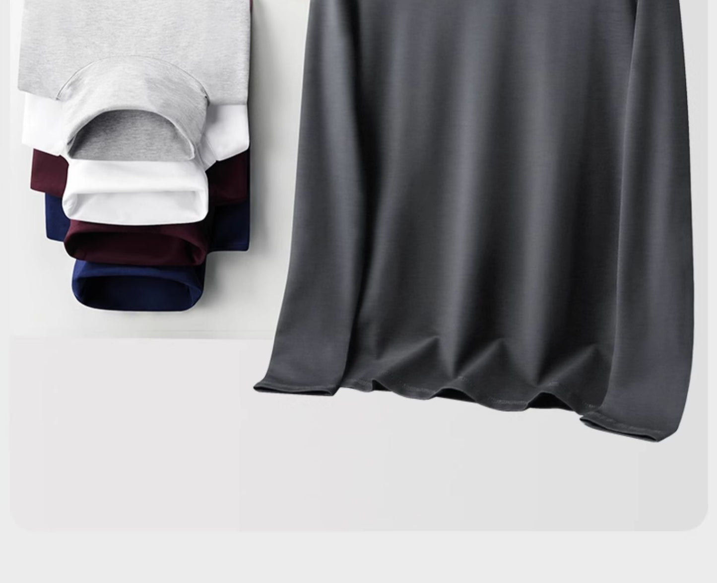 50Modal Long Sleeve t Men's High Neck Thermal Base Layer Shirt2025Fall and winter Inner Layer Fleece-Lined Warm Top