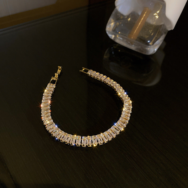 Xiaohongshu Same Style Hot-Selling Zircon Bracelet Light Luxury Niche Exquisite High-End Feel Adjustable Pull Jewelry for Women