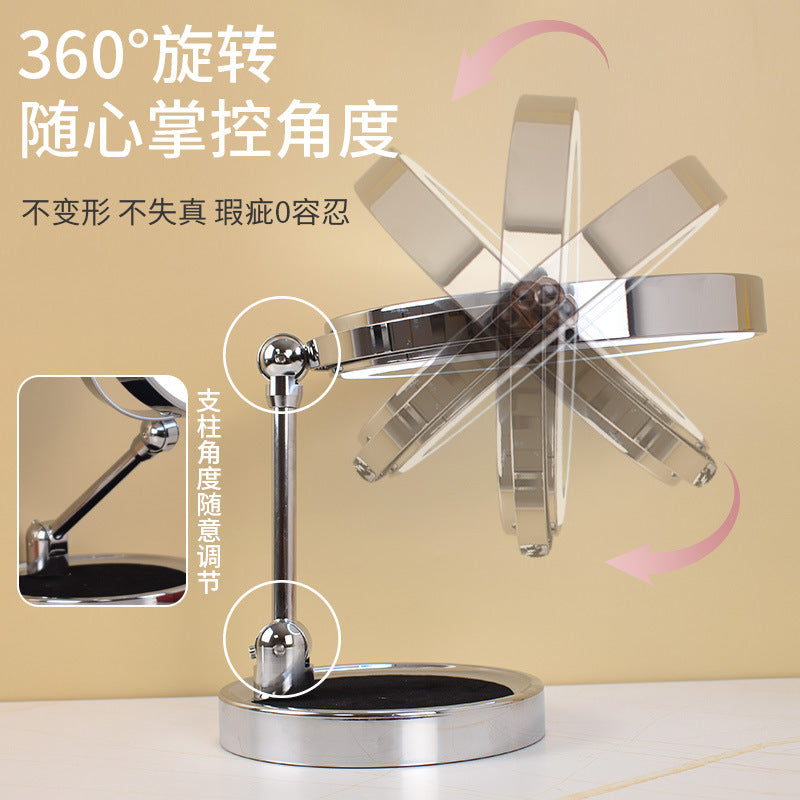 New Folding Makeup Mirror Desktop Magnifying Double-Sided led Light strip smart fill light vanity mirror touch switch