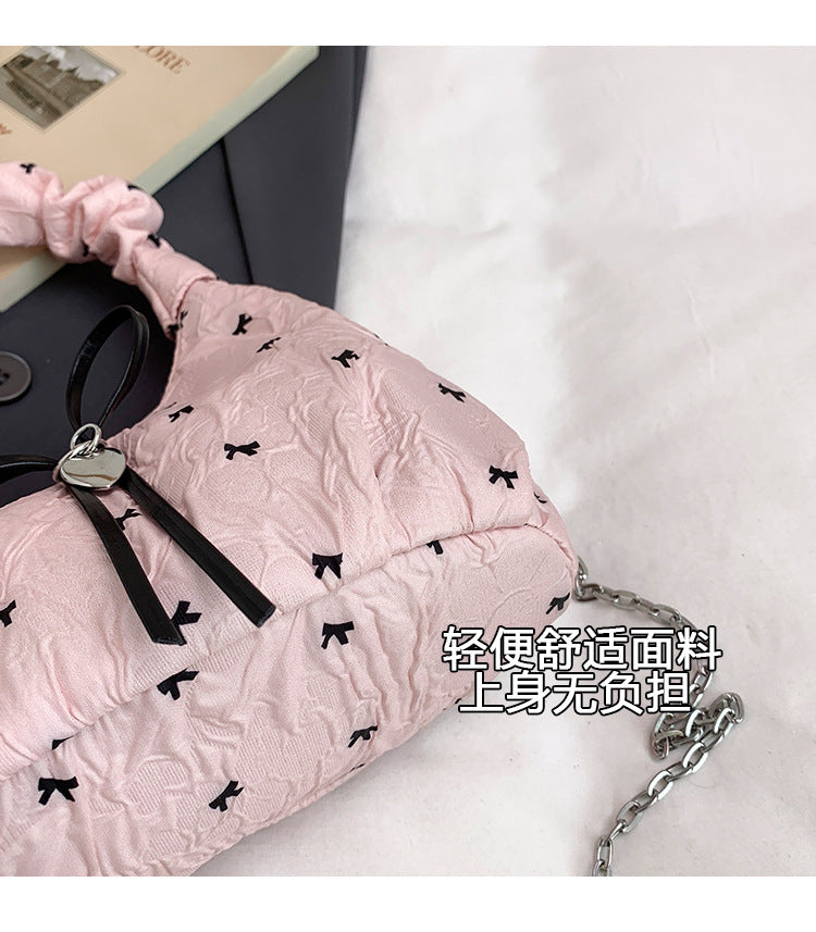 Korean Style Fashion Handbag for Women2025New Bow Crossbody Bag Versatile Parent-Child Cute Children's Bag