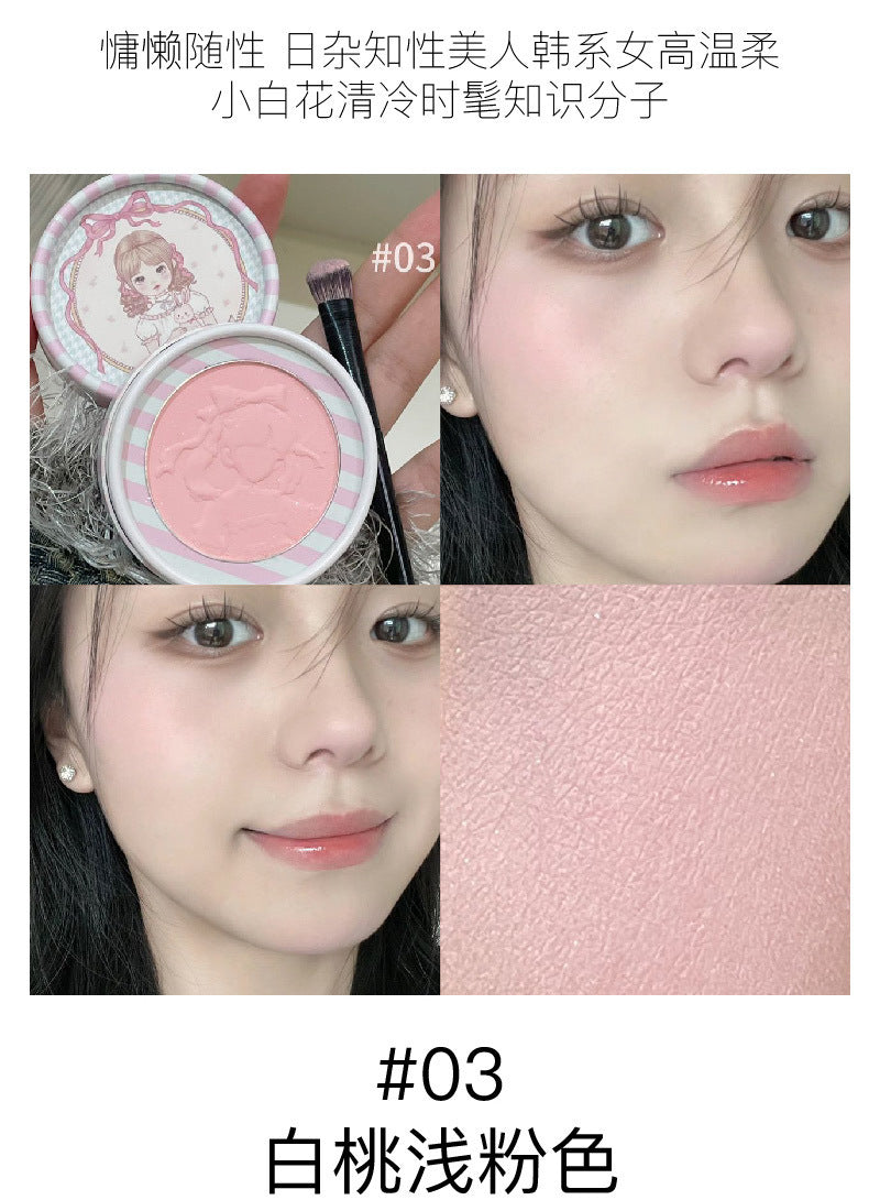 HERORANGE Little Fairy Embossed Blush Colorful Pure Desire Blush Purple Fine Shimmer Matte Contour Atmosphere Rouge595