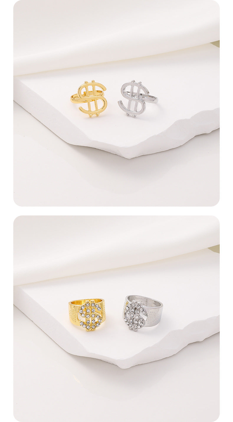 Factory Direct Supply Exquisite Fashion Necklace Imitation Dollar Sign Diamond-Encrusted Jewelry Pendant In Stock Wholesale Luxury