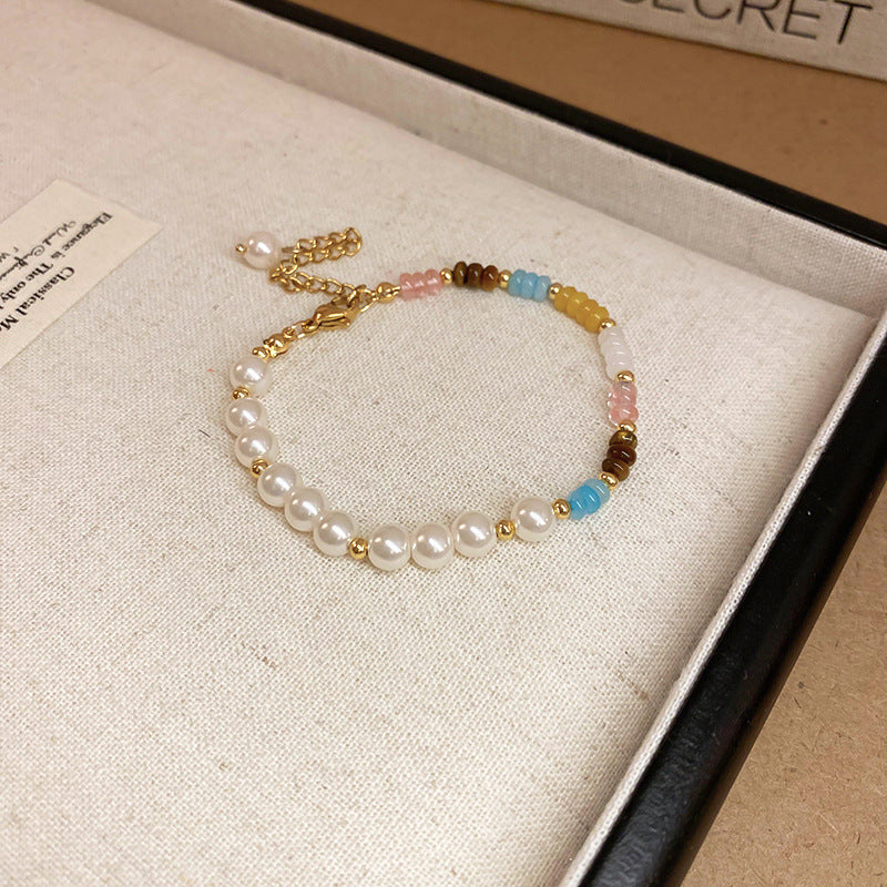 Baroque Freshwater Pearl Necklace Simple Elegant Colorful Beaded Collarbone Chain Niche Light Luxury High-End Sense Necklace for Women