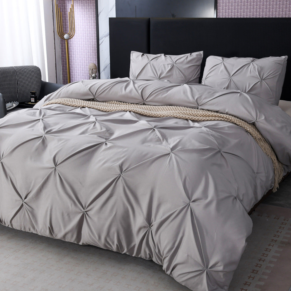 3pcs/set 7In-stock colors AliExpress Amazon ebay Handcrafted Solid Color Duvet Cover Three-Piece Set USA