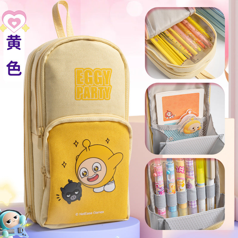 Genuine Egg Party Multi-layer School Bag Pencil Case Back-to-School Season High Appearance Large Capacity Dirt-resistant Cute Student Stationery Box http://detail.1688.com/offer/856449372246.html