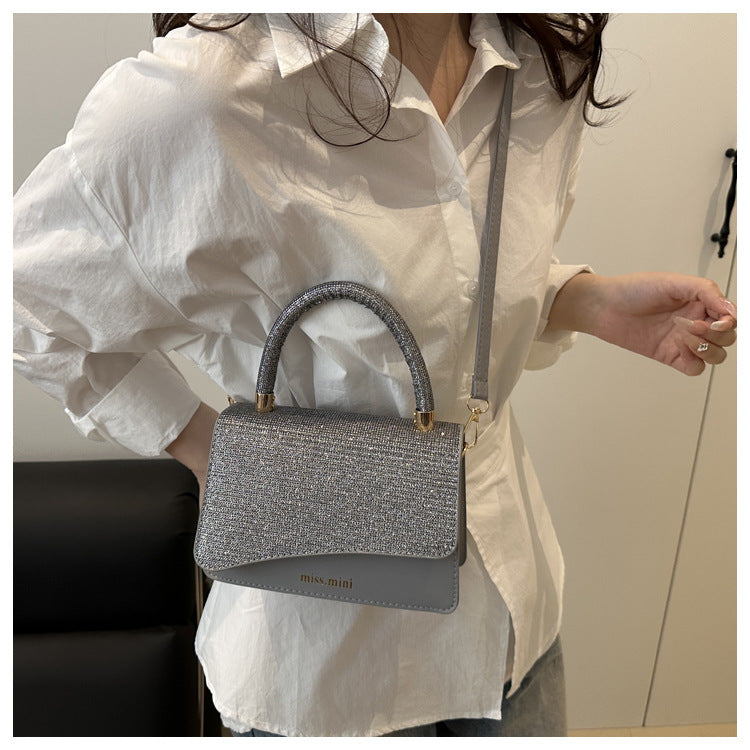 Women's New Bag2025Spring Fashion Light Luxury High-End Diamond-Studded Bag Simple Crossbody Bag for Women Large Capacity Hot Sale
