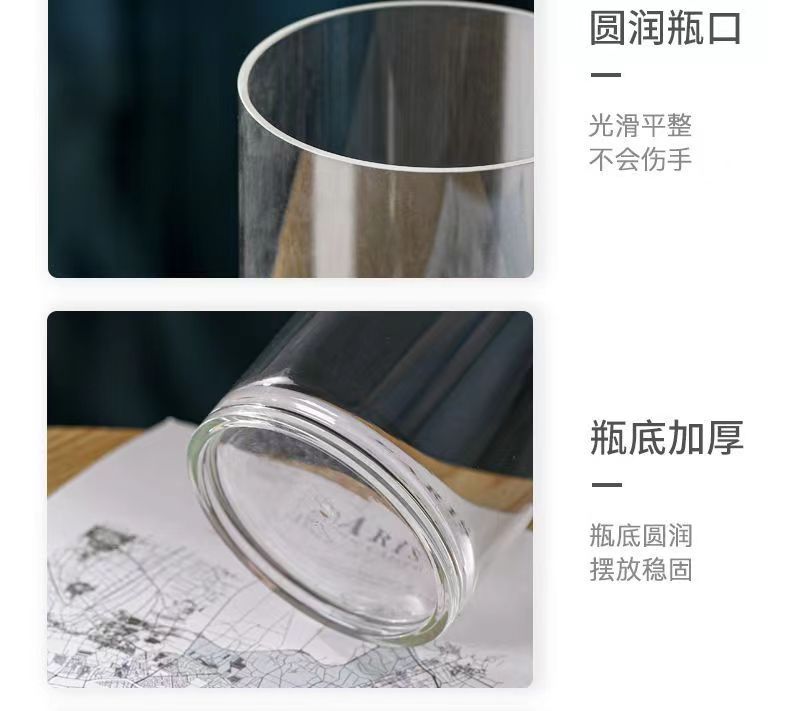 Zefei One-Piece Dropshipping Internet Celebrity Transparent Straight Glass Vase Bedroom Desktop Living Room Dining Table Fresh Flower Arrangement Ornament