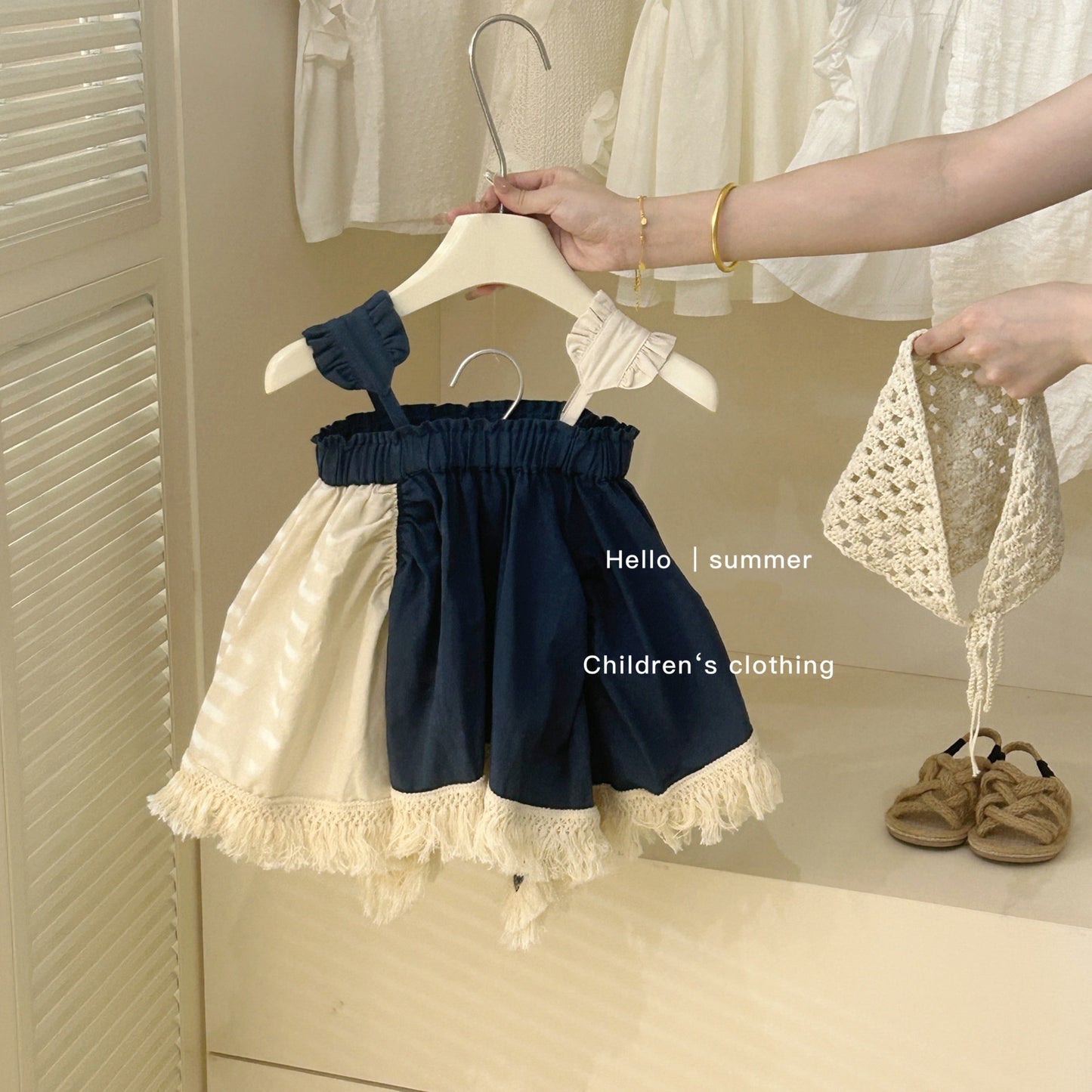 Little Salted Lemon baby Summer New Dress2025Girls' Embroidered Flower Bud Dress Stylish Baby Girl Tank Dress Trendy