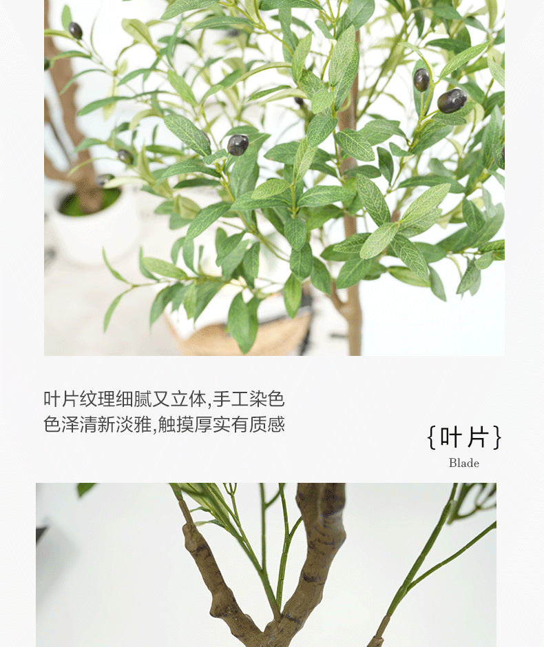 Artificial Plants Amazon Foreign Trade Wholesale Fake Tree Potted Artificial Olive Tree Indoor Large Green Plant Floor Ornament