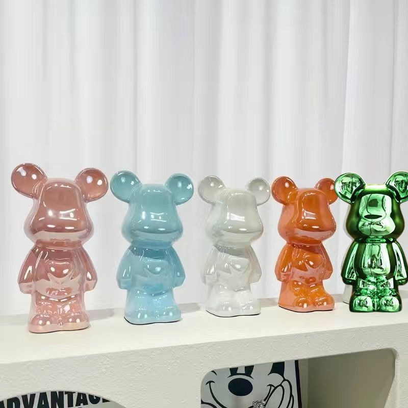 Chinese Style Violent Bear Ornament High-end Ceramic Living Room Entrance TV Cabinet Wine Cabinet Money Box Home Decoration Gift