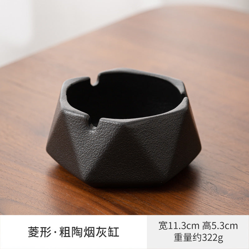 Large Ashtray Creative Personality Ceramic Ashtray Home Retro Chinese Style Living Room Light Luxury Office Trendy Ashtray