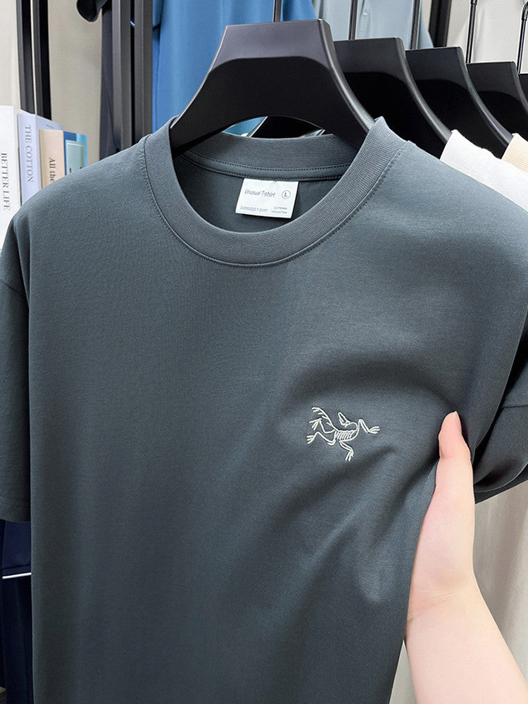 Cotton Short Sleeve T Men's T-Shirt Ancestor Bird Same Style Embroidered Fashion Wholesale Men's Round Neck Summer Thin T-Shirt