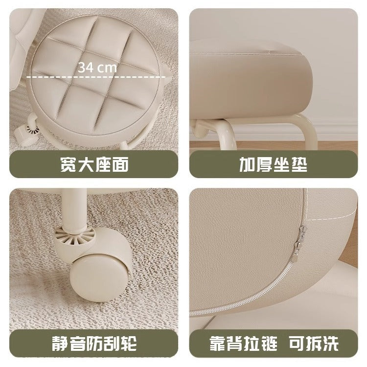 Universal Wheel Small Stool with Wheels, Low Stool for Home, Shoe Changing Stool, Living Room Children's Round Stool with Wheels, Silent Wheels