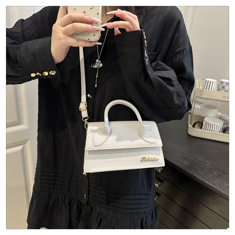 Korean style stone pattern single shoulder bag for women2025New Textured Handheld Small Square Bag Versatile Fashion Simple Crossbody Bag