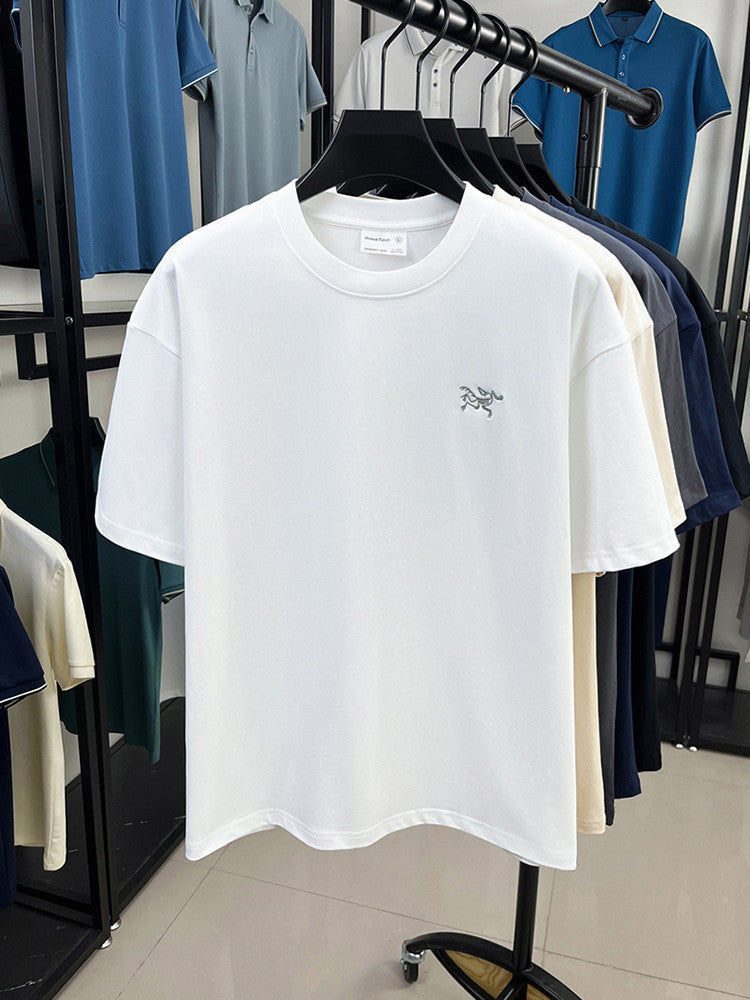 Cotton Short Sleeve T Men's T-Shirt Ancestor Bird Same Style Embroidered Fashion Wholesale Men's Round Neck Summer Thin T-Shirt